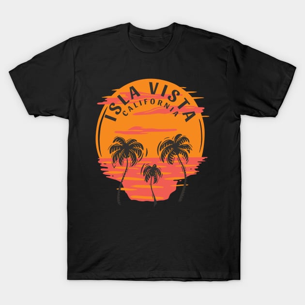 Isla Vista California Sunset Skull and Palm Trees T-Shirt by Eureka Shirts